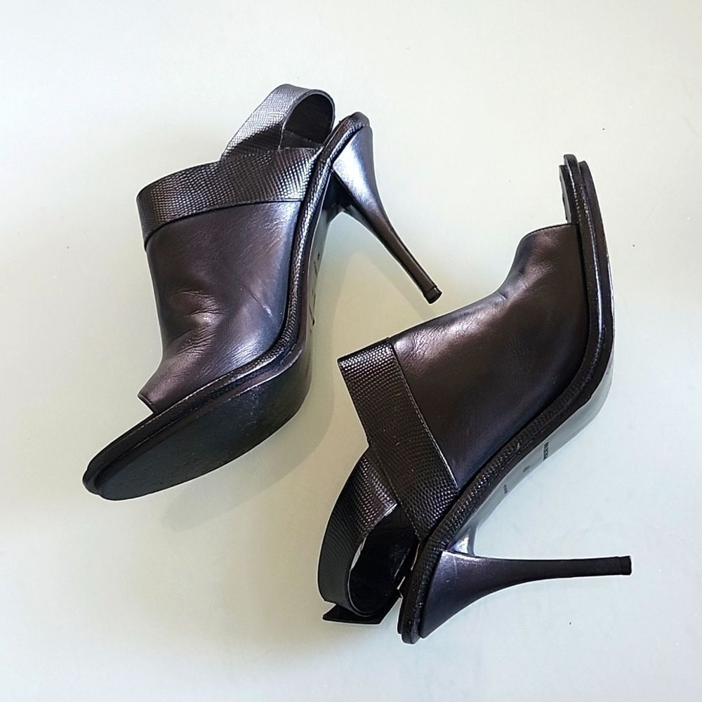 Balenciaga Leather Slingback Peep Toe Chic Y2K Heels Size 40 - Picture 9 of 12